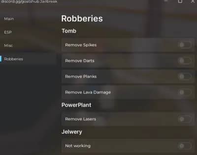 JAIL BREAK| REMOVE LASERS GIVES ITEMS ESP INF JUMP thumb 2