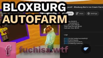 BLOXBURG ICE CREAM AUTO FARM| FUCHISA.WTF