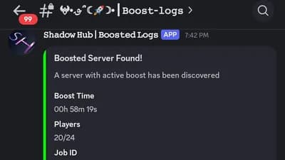 [Keyless] Auto Find Boosted Server + Logs