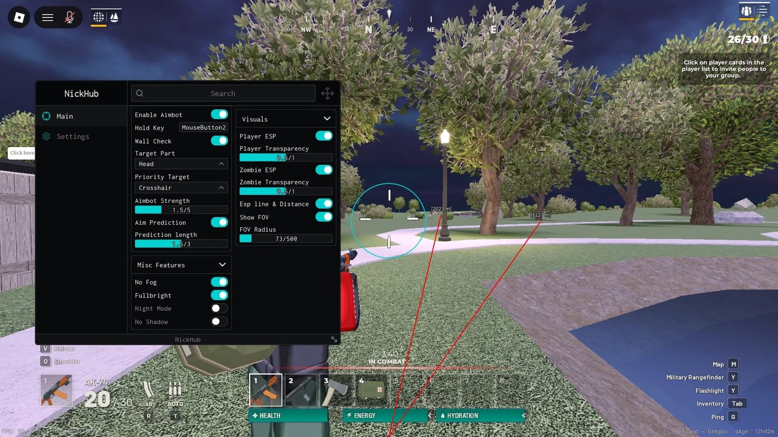 [UPDATED] Nickhub Esp Player Esp Zombie Esp Line No fog Etc