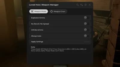 Luned Hub | Infinity Ammo, Explosive Ammo, No Spread etc.