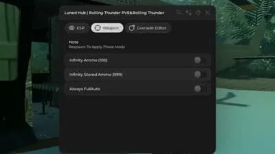 Luned Hub | Infinity Ammo, Grenade Editor, ESP etc.
