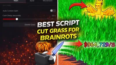 ZXCHUB || Cut Grass For Brainrots