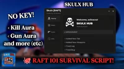 Skulx HuB | 🐙 Raft 101 Survival [ Keyless ] 2026 screenshot 1