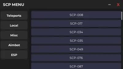 SCP MENU SSRP