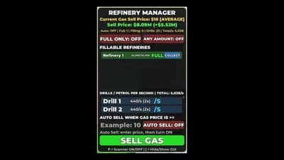 Oil Empire GUI Auto Collect, Refinery Progress, Sell & MORE