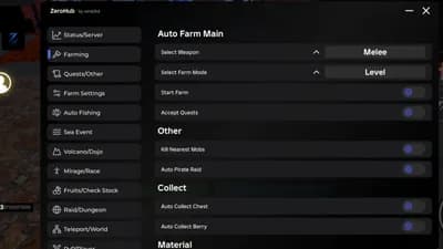 New Script [Zero Hub]  Auto Farm, Auto Sea Events,