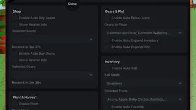 Grow A Garden 3 Auto steal, Auto farm +20 more features.
