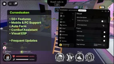 Cursedsaken | AutoFarm,Fly,Noclip,Auto Gen,Auto Block,ESP