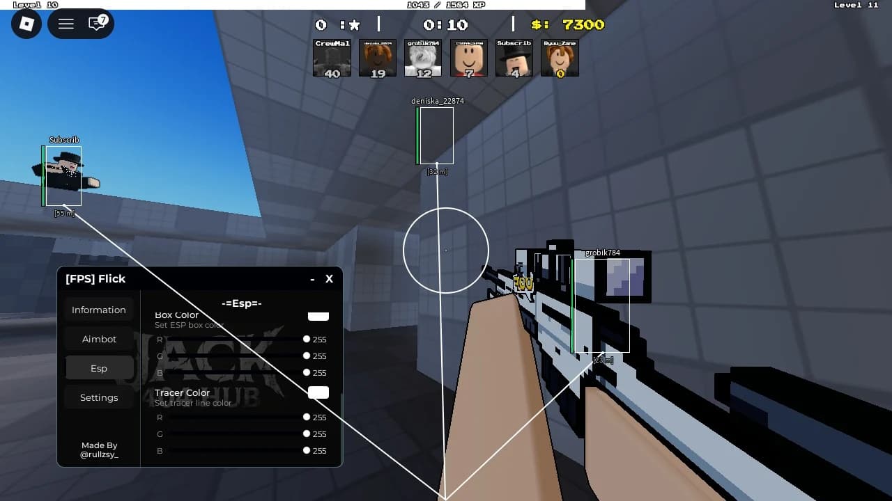 [FPS] Flick | NO KEY | SMOOTH AIMBOT, ESP MENU.