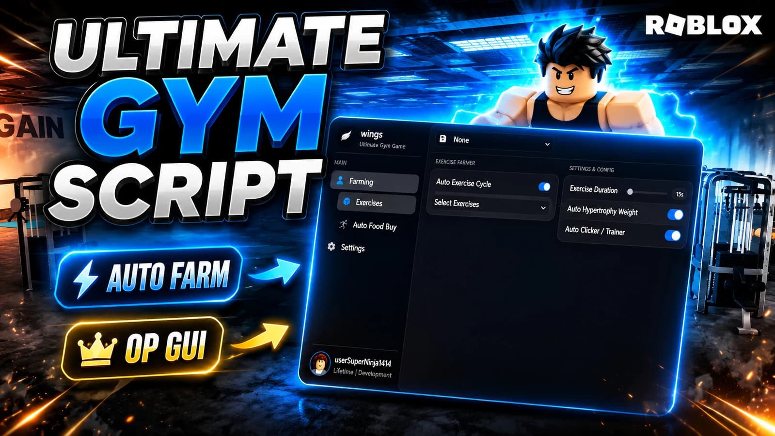 wings - ultimate gym game - best script, autofarm auto work