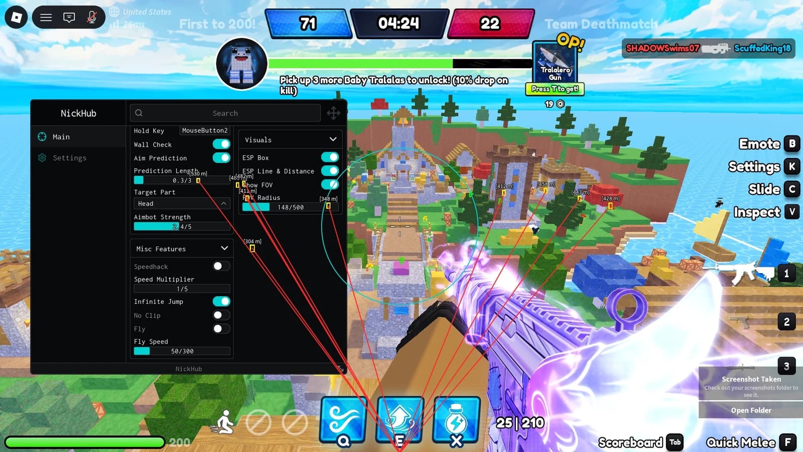 Nickhub Esp Box Rgb Esp Line Aimbot Fly Speed And Other
