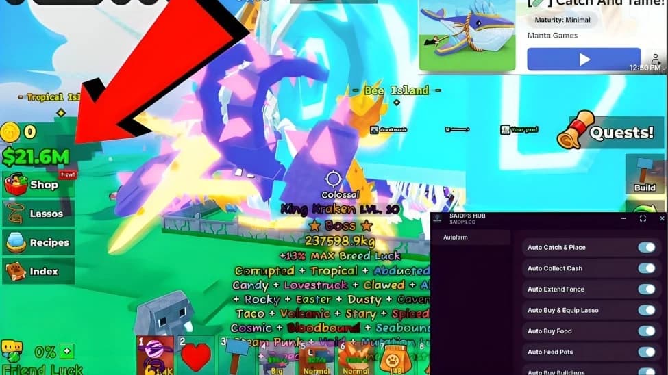 AUTO CATCH PET WITH RARITY & [NEW FARM UPDATE AUTO] SAIOPS