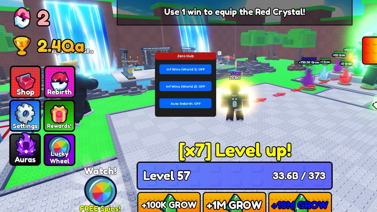 Infinite wins world 1 and 2, Auto rebirth