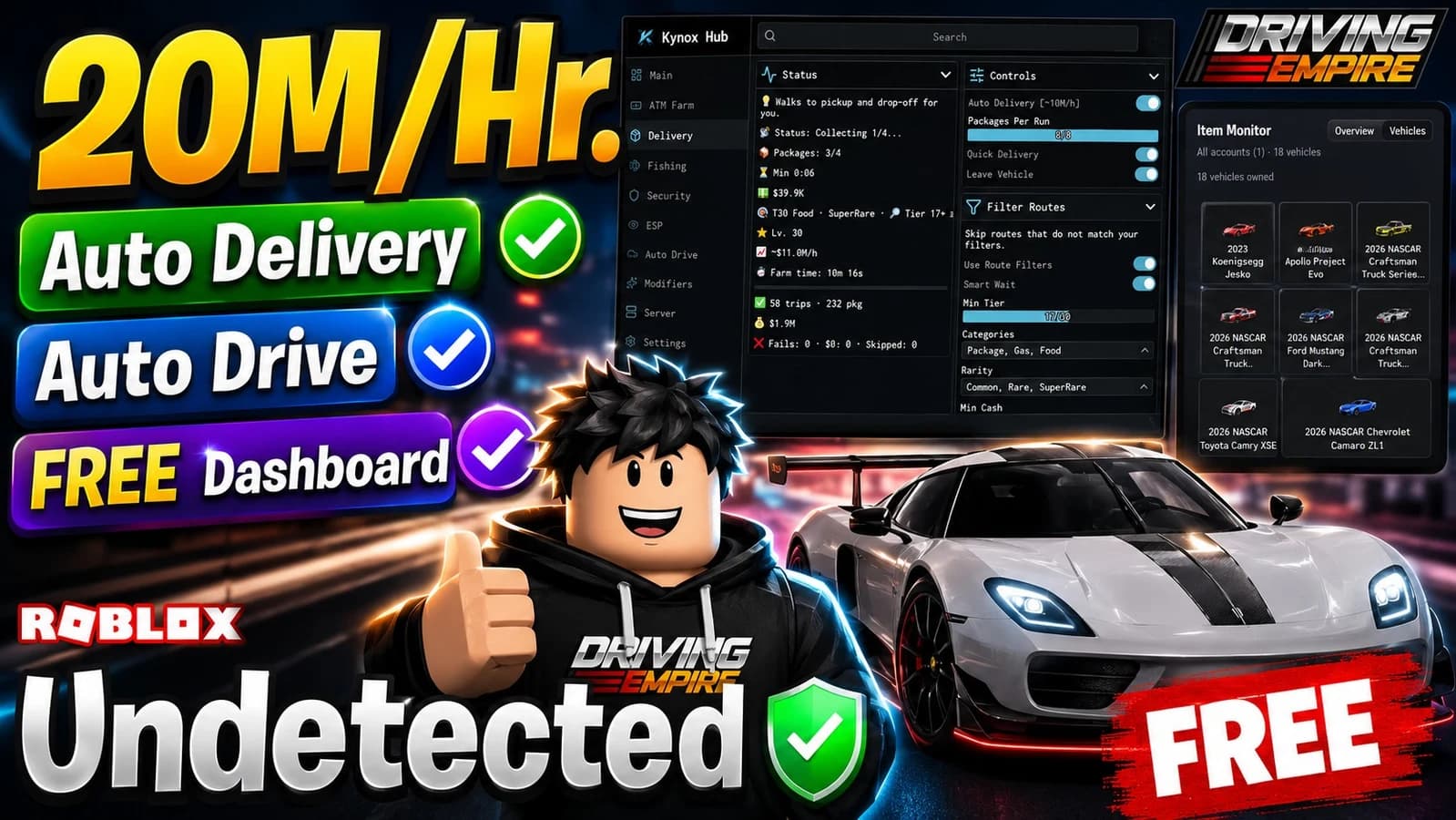 Auto Arrest 20M/Hr, Auto Delivery 10M/Hr. [Free Dashboard]
