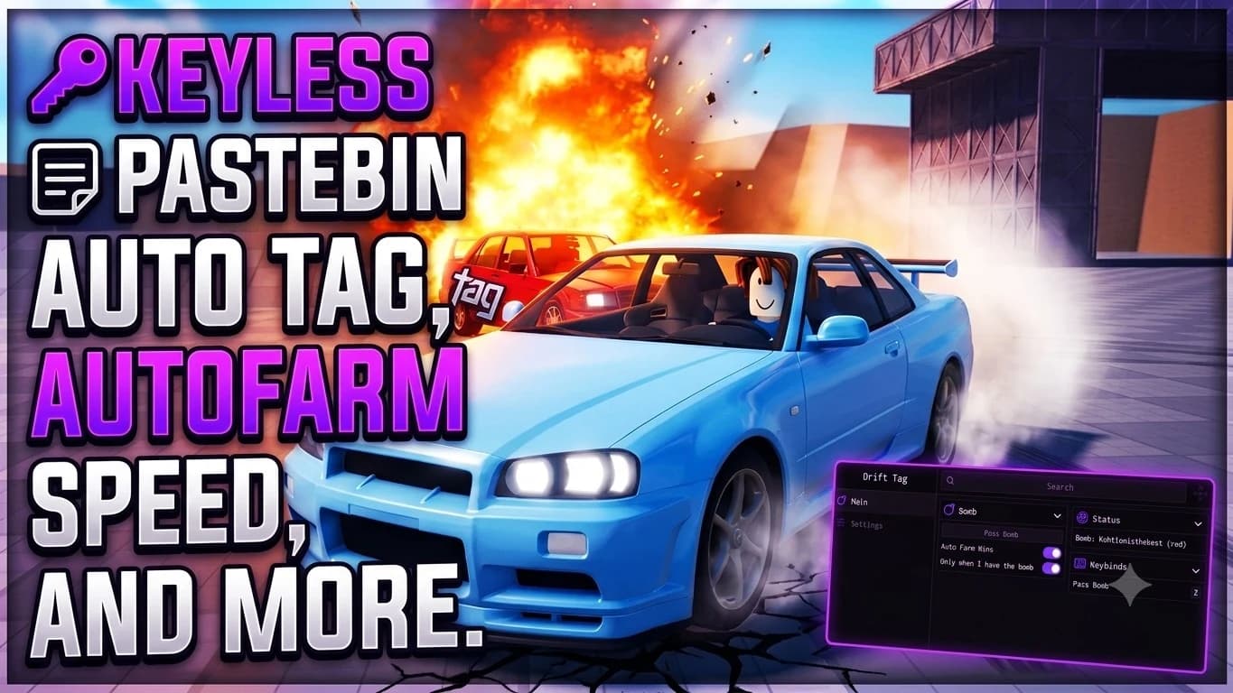 PASTEBIN | KEYLESS | AUTOFARM | AUTO TAG | SPEED AND MORE