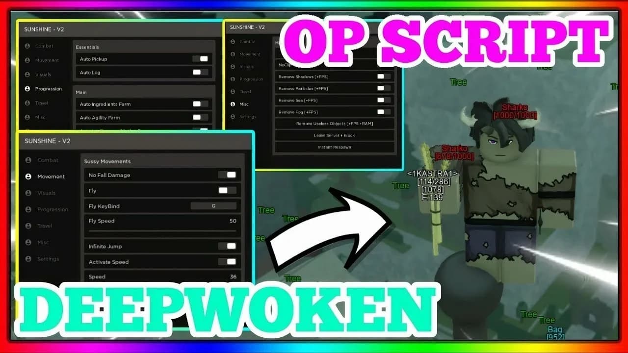 ⚔️ DEEPWOKEN | AUTO-FARM + ESP | NO KEY | PC