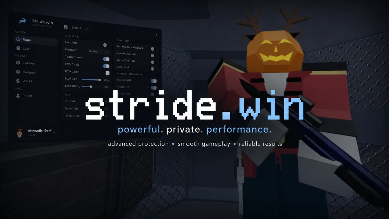 Silent Aim, Unlock All, ESP, No Recoil, Gun Mods Stride.win