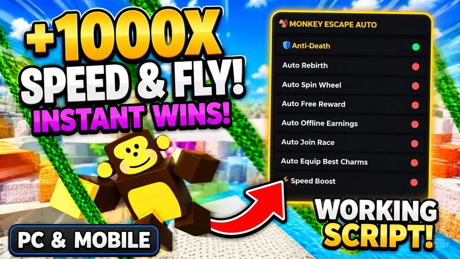 +1 Speed Monkey Escape Script
