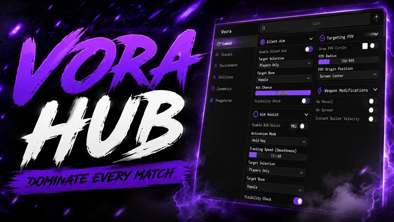 [AR2] Vora Hub | KEYLESS , Silent Aim, Anti Zombie