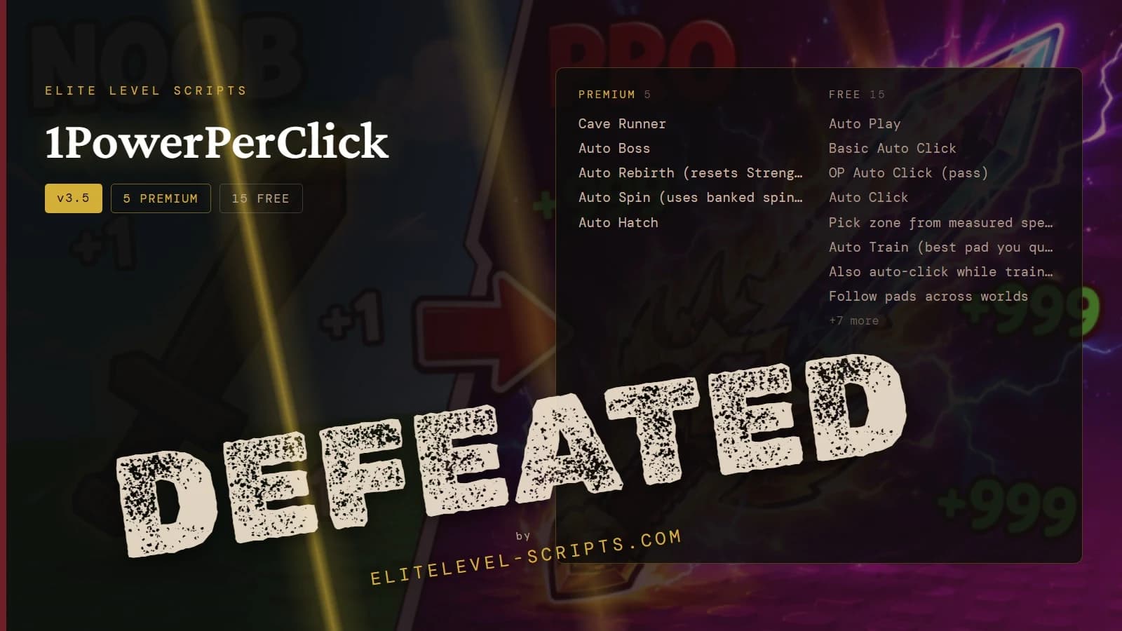 Elite Level Scripts +1 Power Per Click โ๏ธ