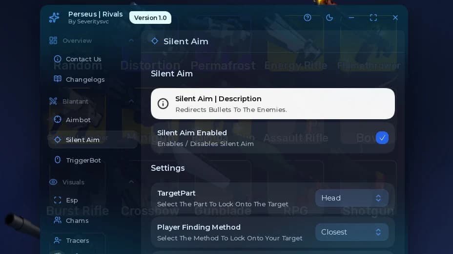 Perseus | Silent aim, Rapid fire, Aimbot