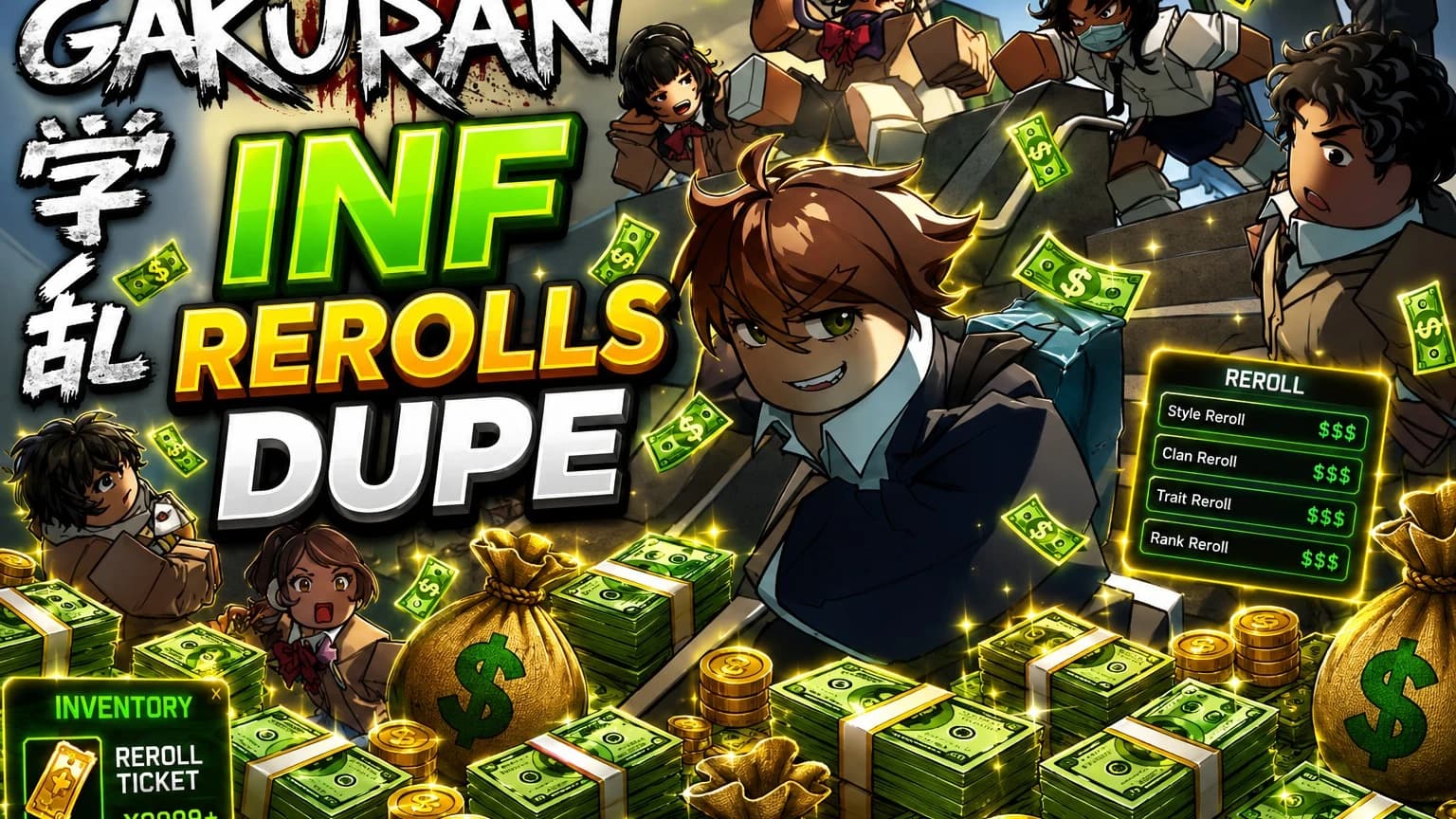 GAKURAN - INF REROLLS | GET MOGGER FACE, ANY HAIR COLOR OP