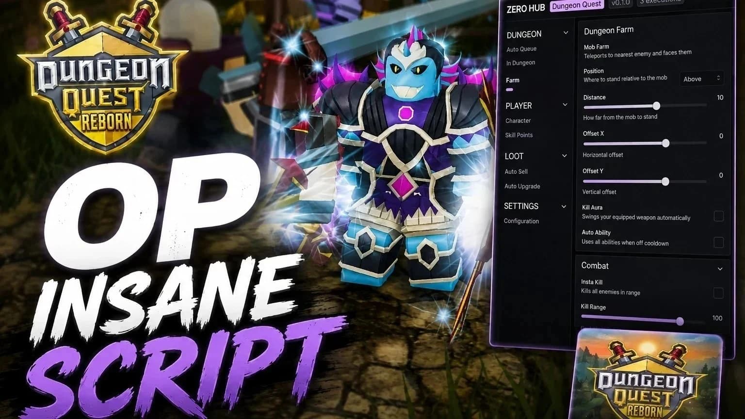 DUNGEON QUEST REBORN - NO COOLDOWN, INSTA KILL, OP SCROPT
