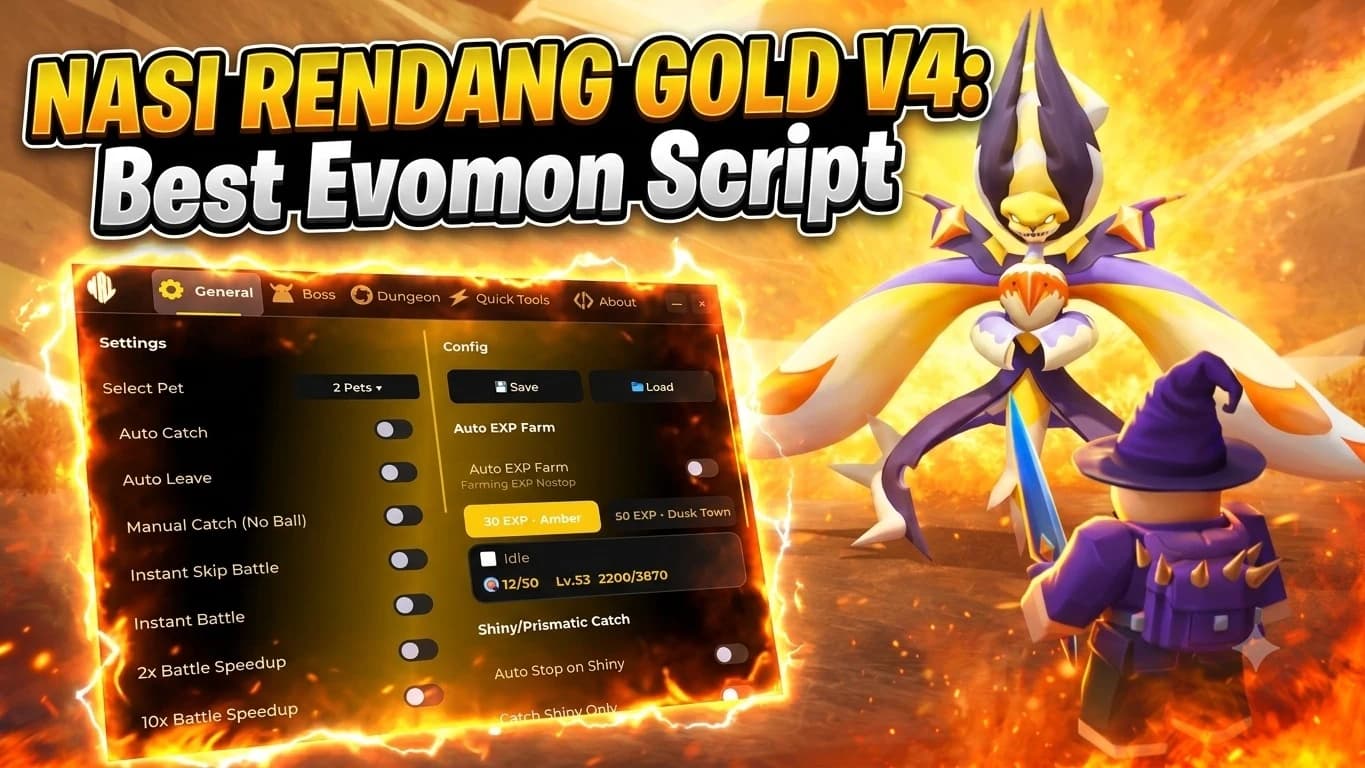 Evomon Auto Farm, Instant Battle, Auto Catch Script