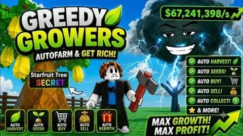 GREEDY GROWERS AUTO-FARM + HARVEST | NO KEY | WilonityHub