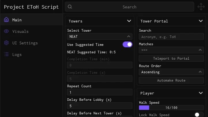 Project EToH Script