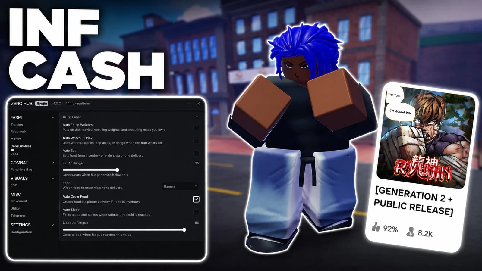 [ BEST ] RYUJIN SCRIPT | INF CASH, AUTO ROADWORKS & MORE OP