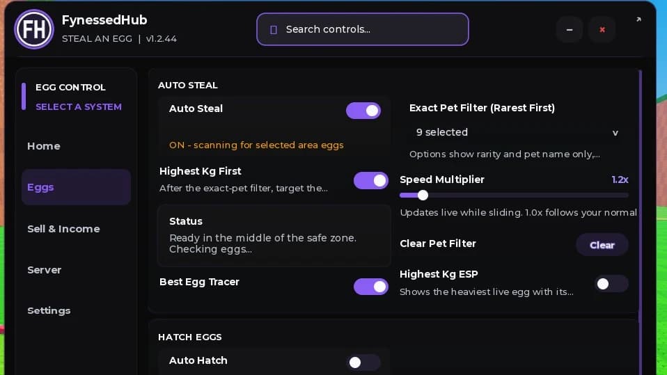 FynessedHub - Steal an Egg Instant Egg, Auto Hatch