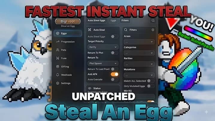 Bigfroot - FASTEST STEAL AN EGG, BYPASS KICKED DETECTION