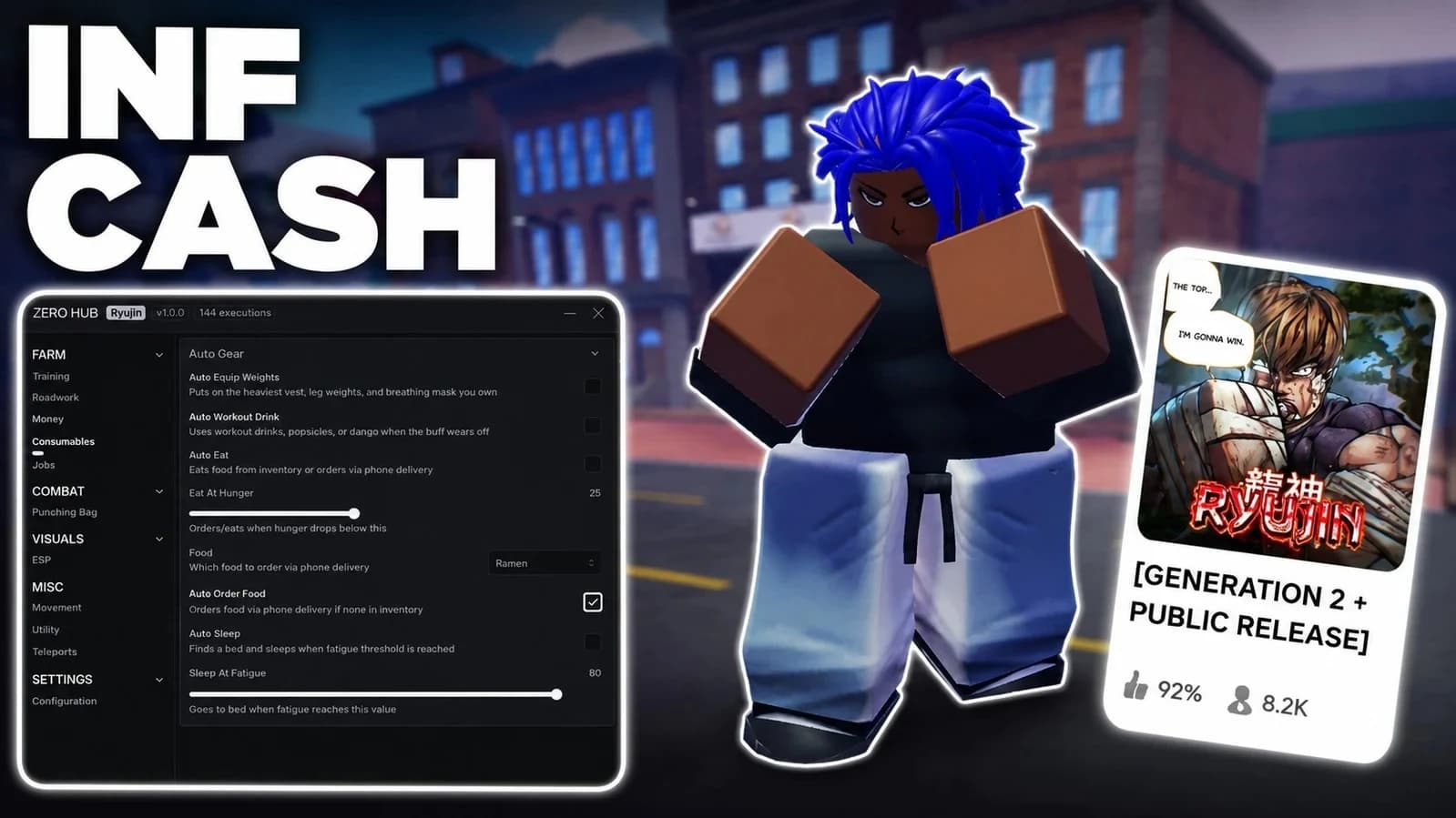[ BEST ] RYUJIN SCRIPT | INF CASH, AUTO ROADWORKS & MORE OP