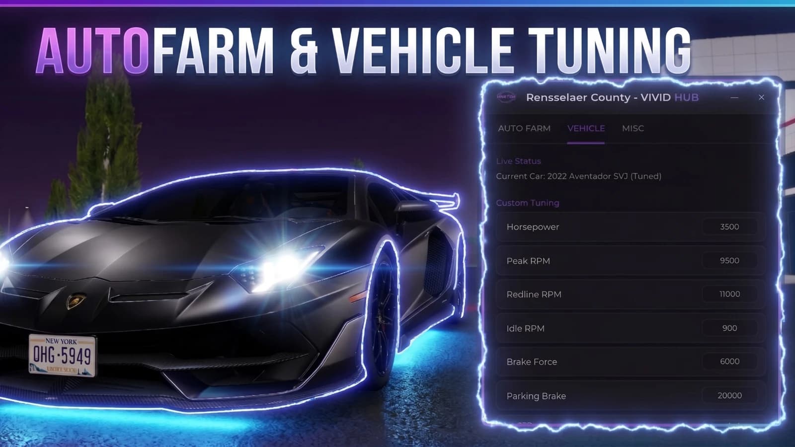 Auto Mail・Auto DTE・Vehicle Mods・Inf Fuel/No Damage・Anti-AFK