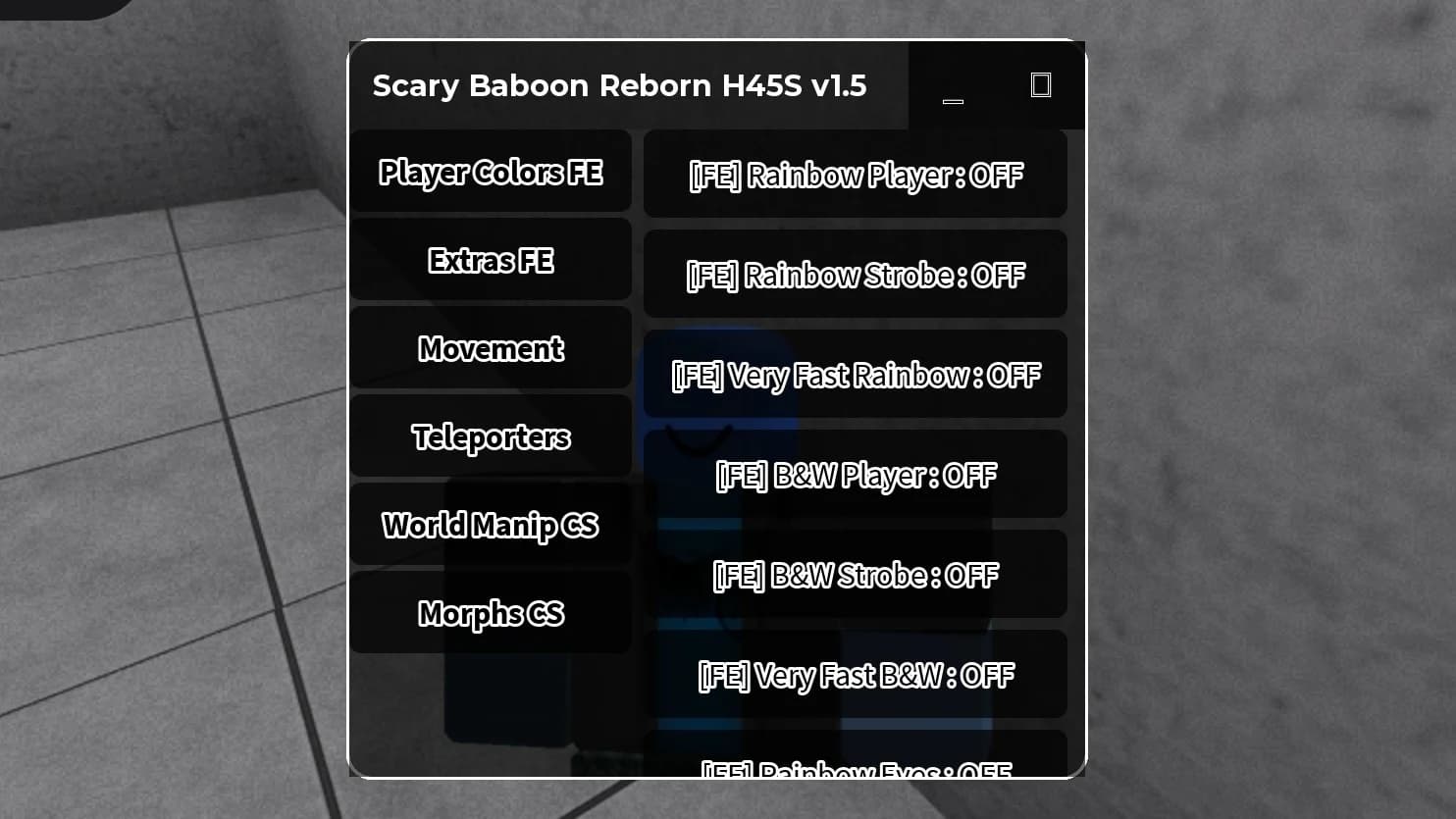 Scary baboon reborn H45S gui