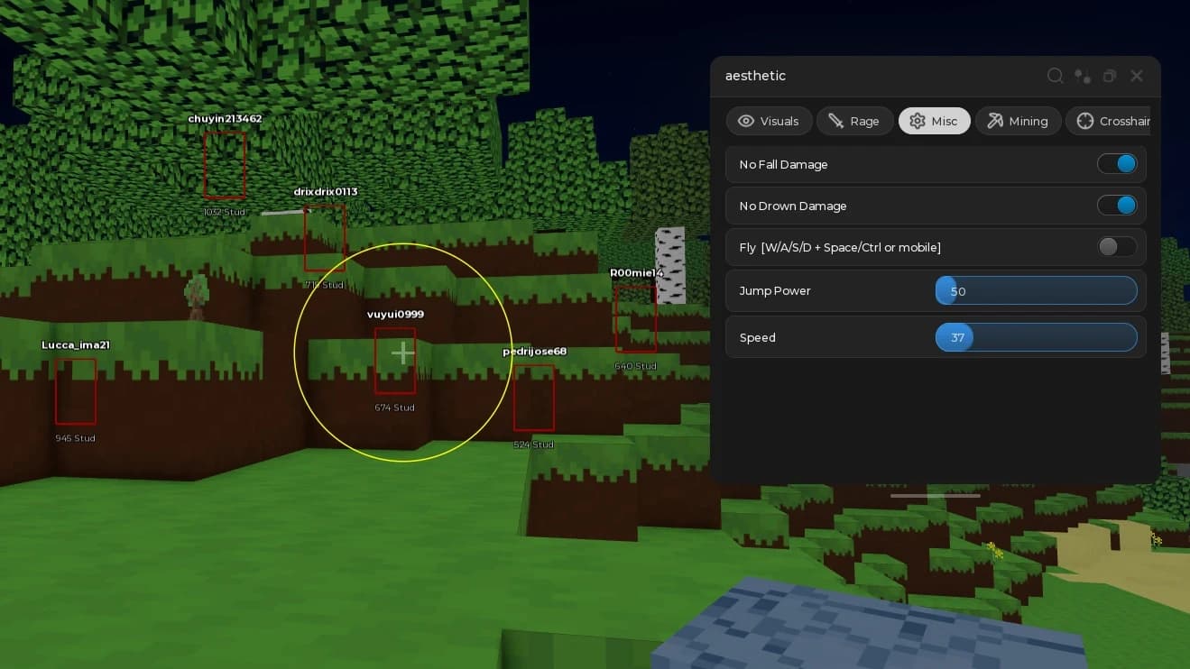 Voxels script kill aura esp fast mining NoFallDamage