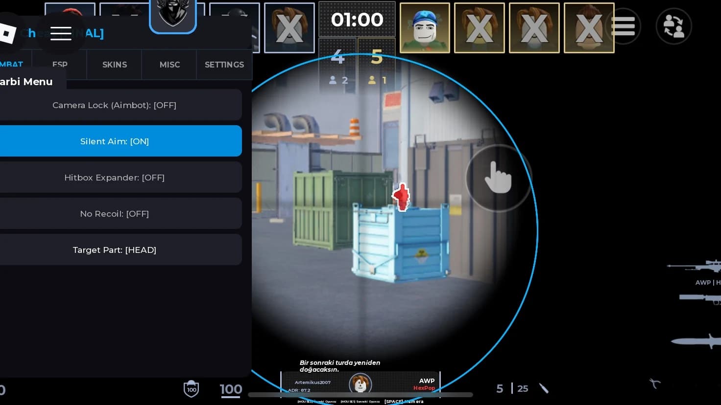 Aim bot silent aim Esp Spin bot Tpv skinchanger no recoil