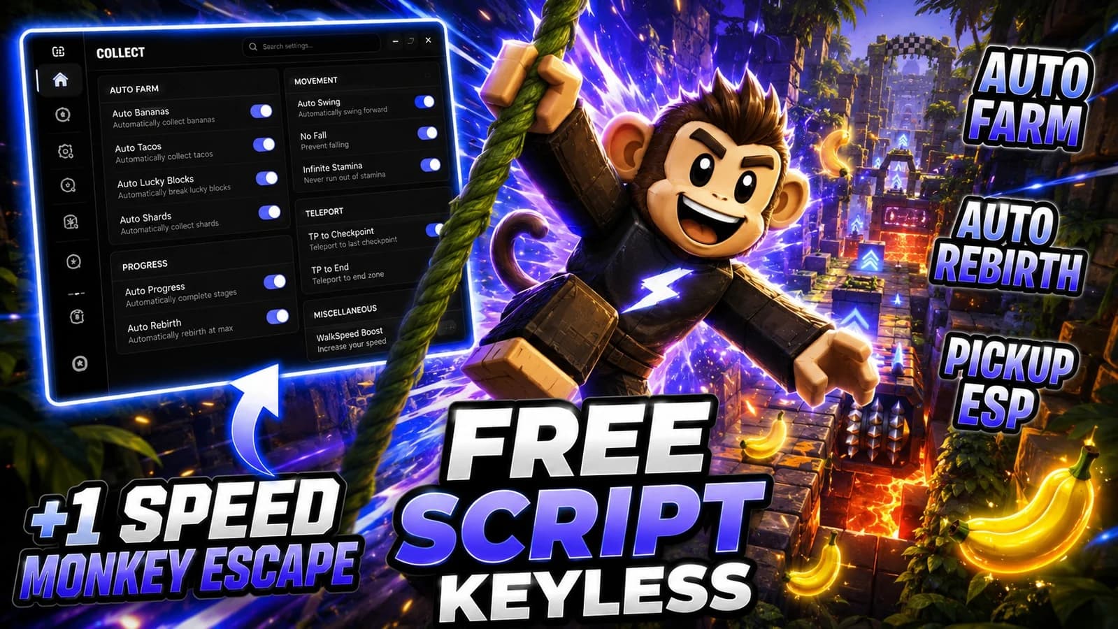 Relay | Auto Win | +1 Speed Monkey Escape | Free & Keyless