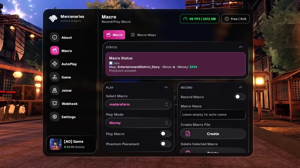 [MERC] Auto Play / Macro Recorder / Auto Join & More..