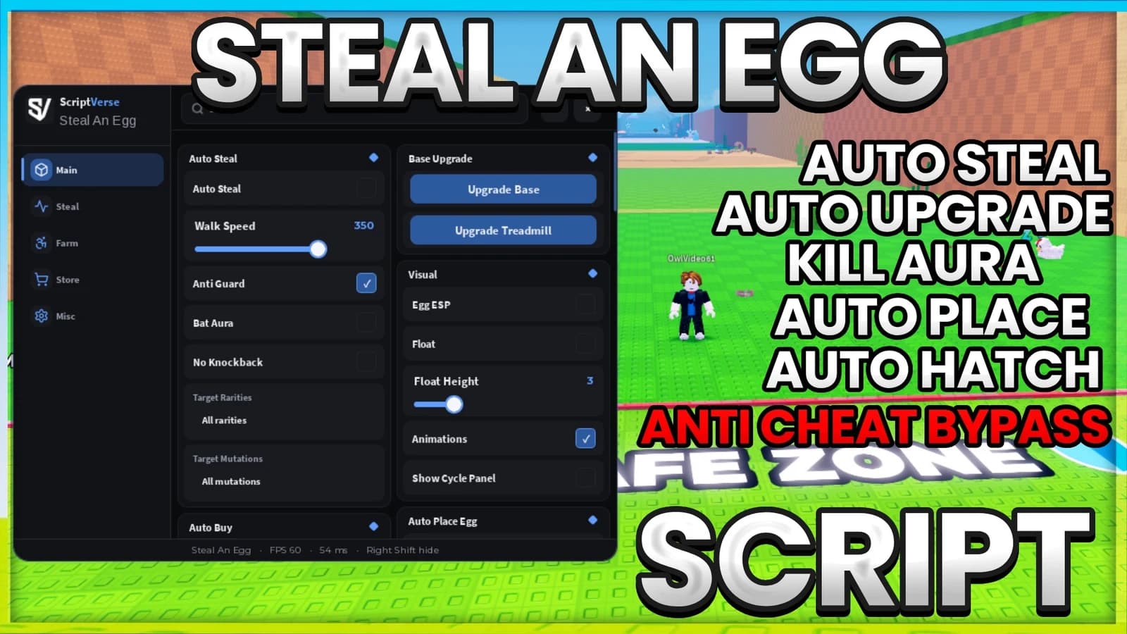 STEAL AN EGG - ANTI CHEAT BYPASS / CAN'T GET CAUGHT / MORE