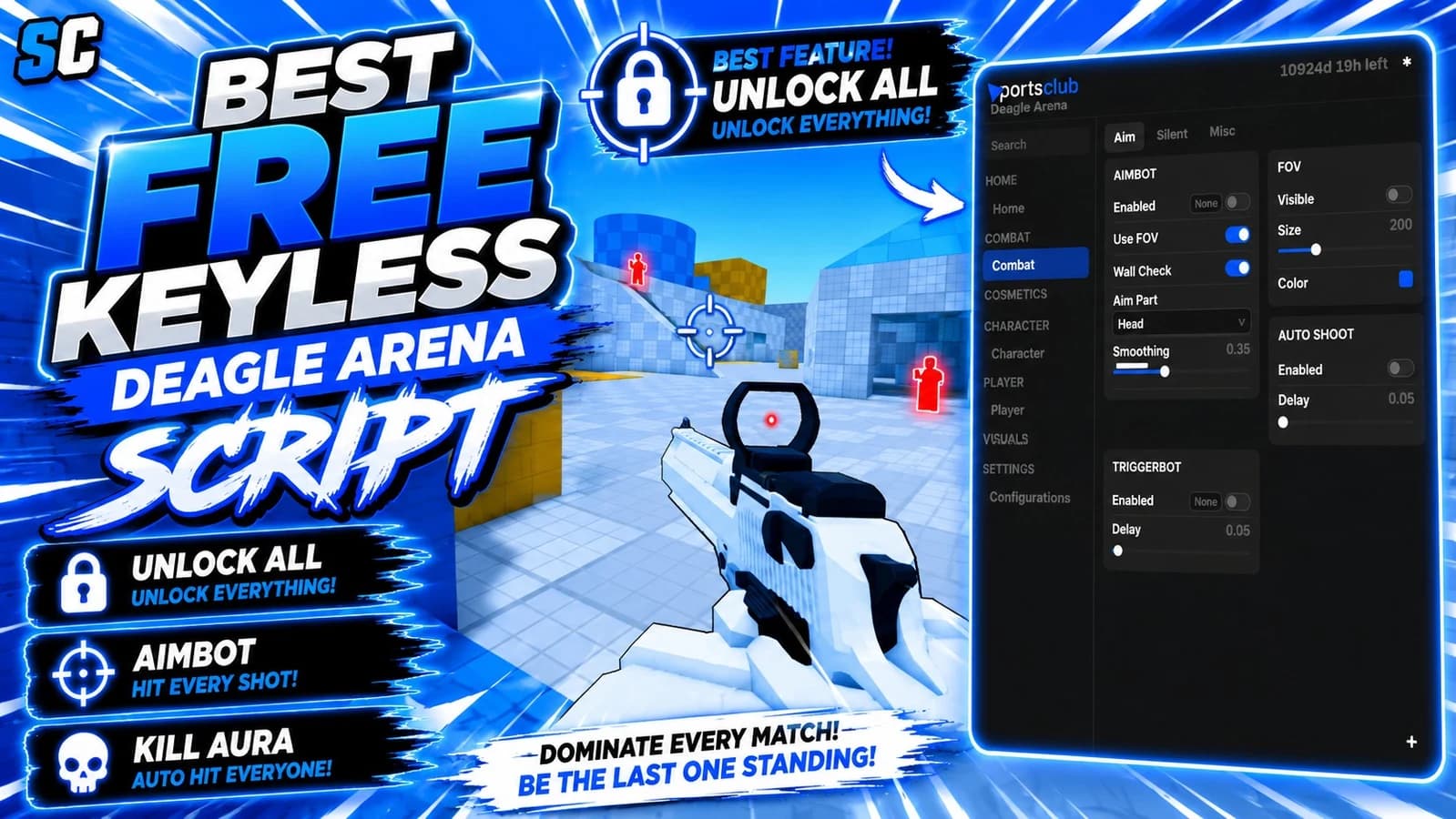 Free Deagle Arena Script | Unlock All, Wallbang, Rapid FIre