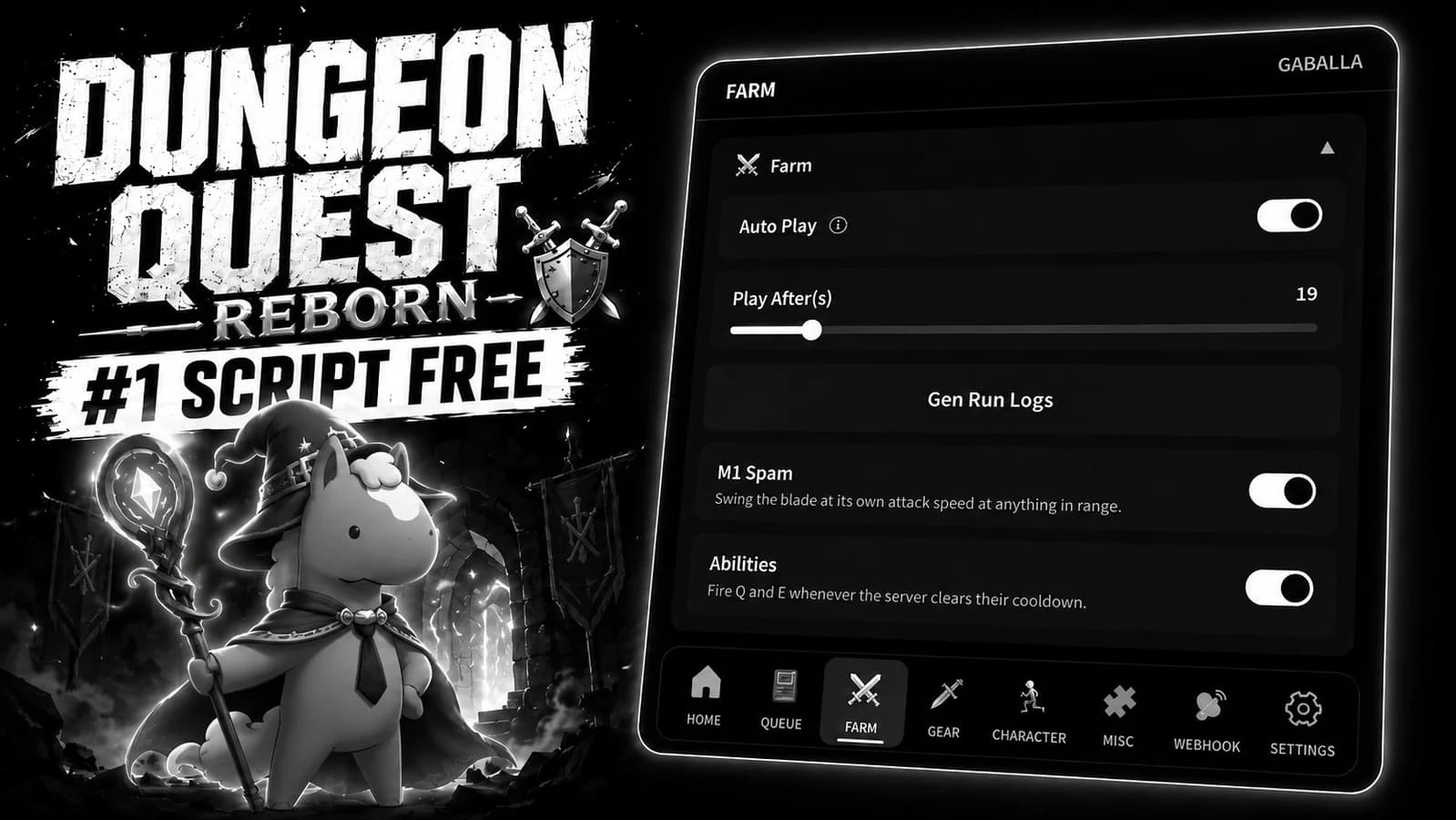 GABALLA | DUNGEON QUEST REBORN Auto Play, Smart Queue & Auto