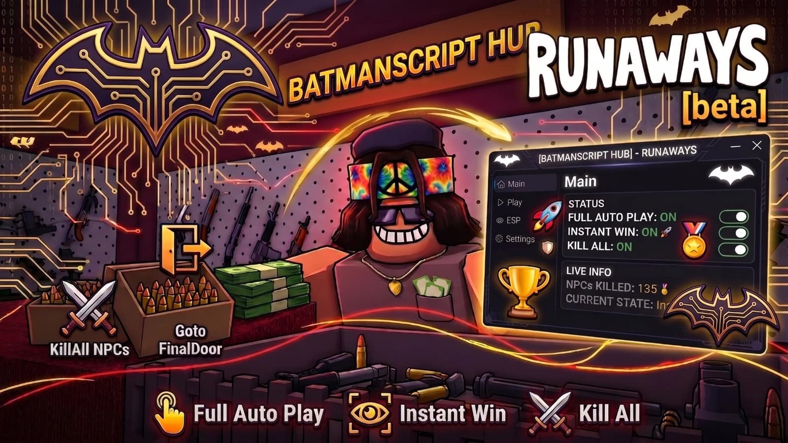 Full Auto Play, Instant Win, Kill All