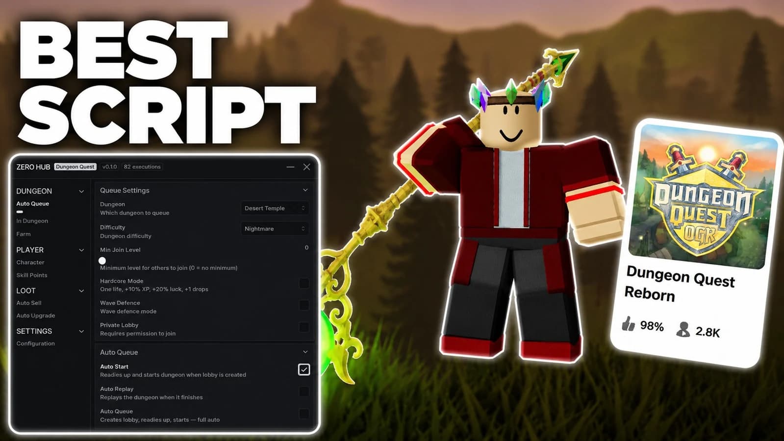 [ INSTA KILL ] DUNGEON QUEST REBORN SCRIPT | BEST SCRIPT OP
