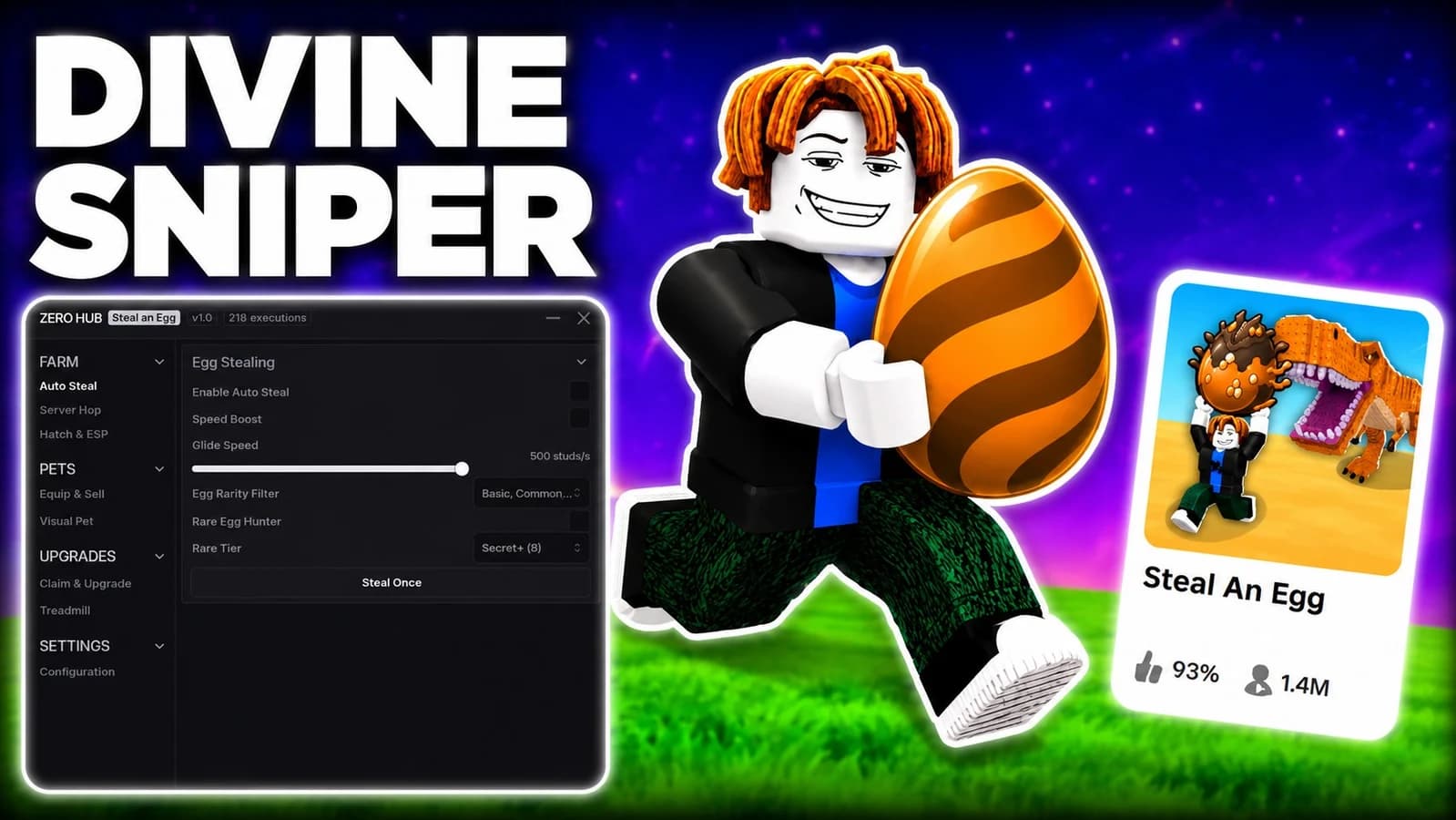 STEAL AN EGG DIVINE SNIPER | GET ANY PET VERY OP SCRIPT