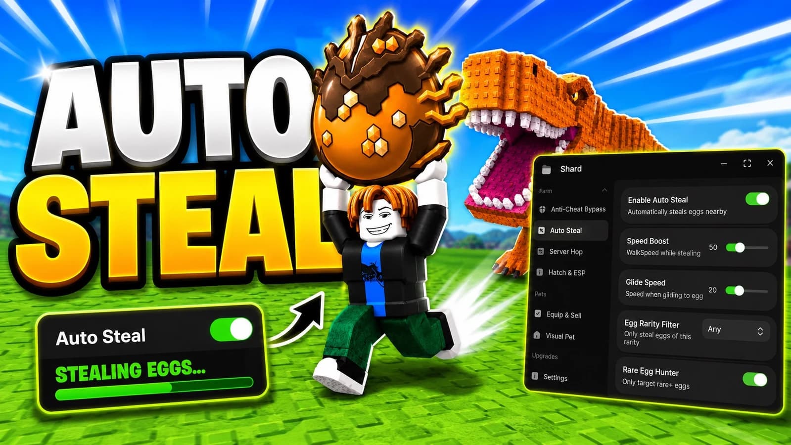 Best Steal An Egg Script (keyless) || Auto Farm and Etc