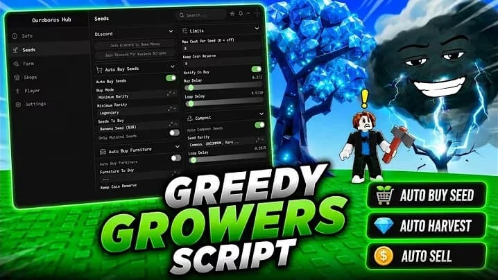 [NEW]Greedy Growers Script - Auto Farm & Much More!