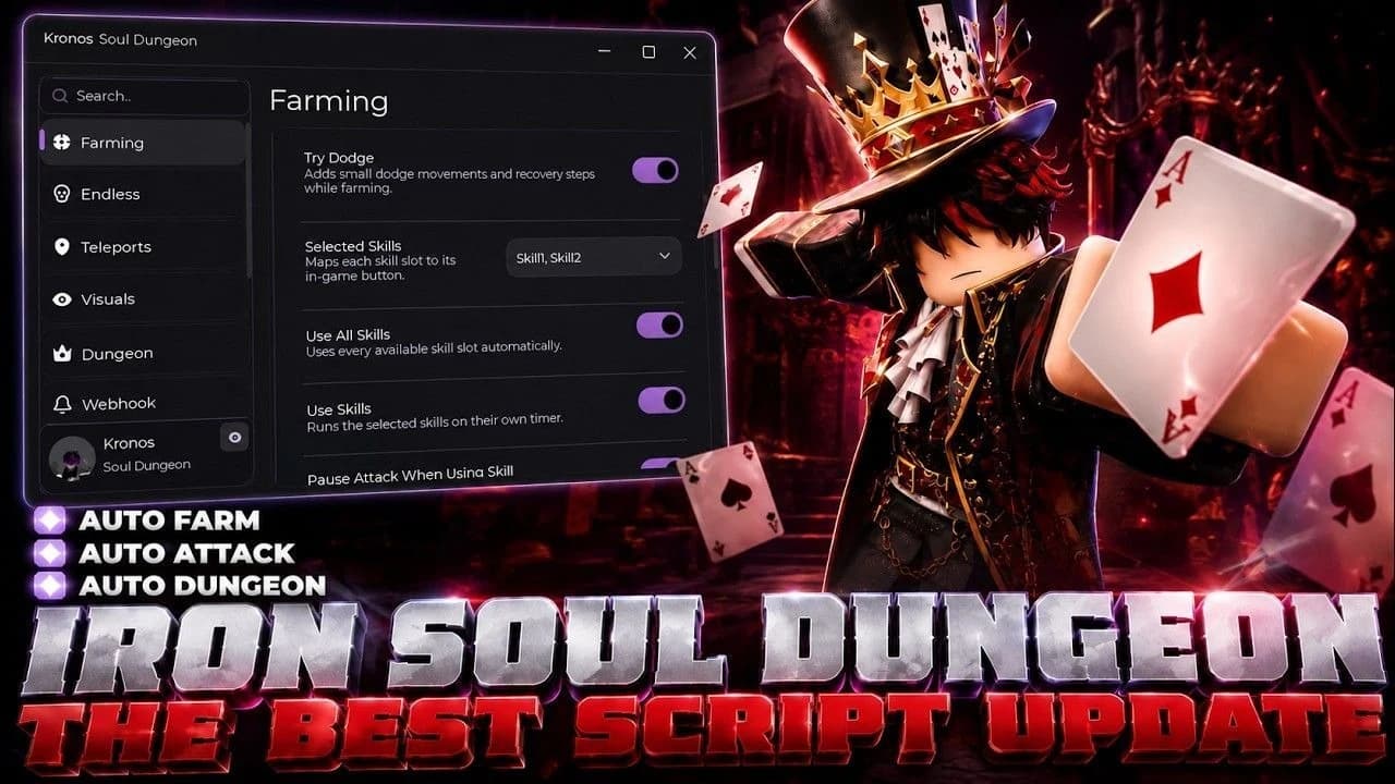 Keyless Auto Farm Best Script Iron Soul Dungeon 
